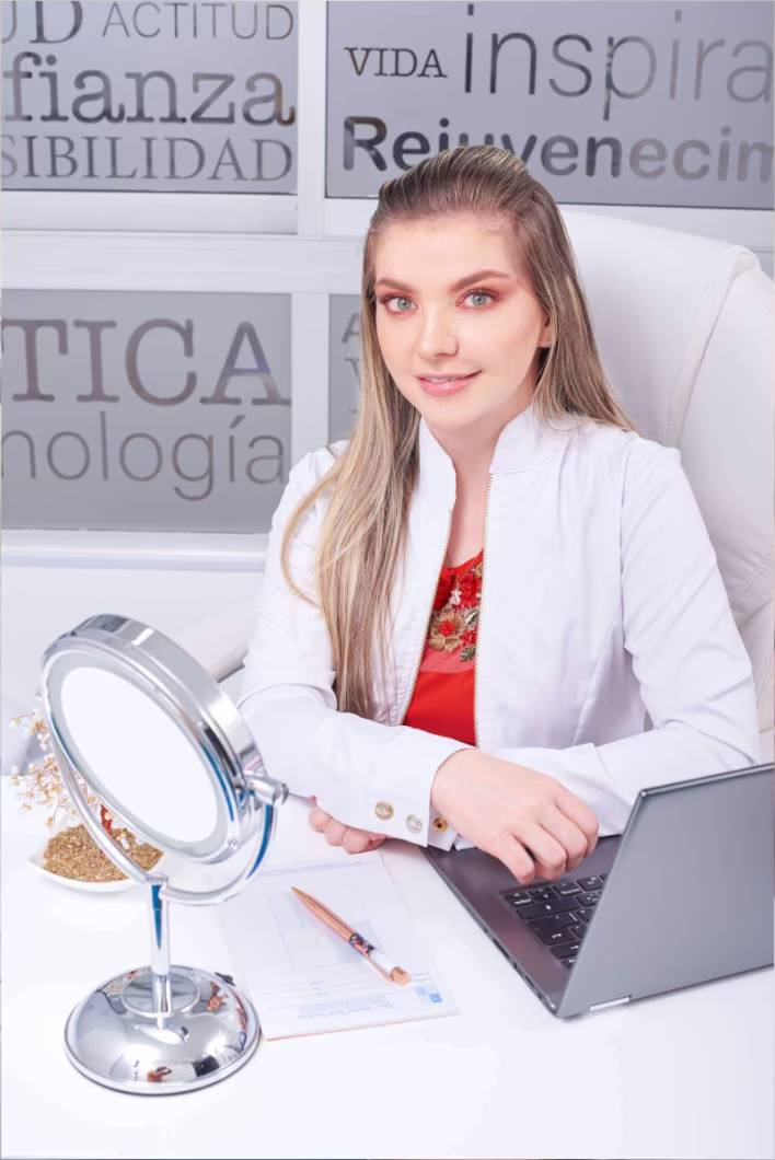 Doctora Tatiana Leal en su consultorio Consultorio de la doctora Tatiana Leal en Bogotá